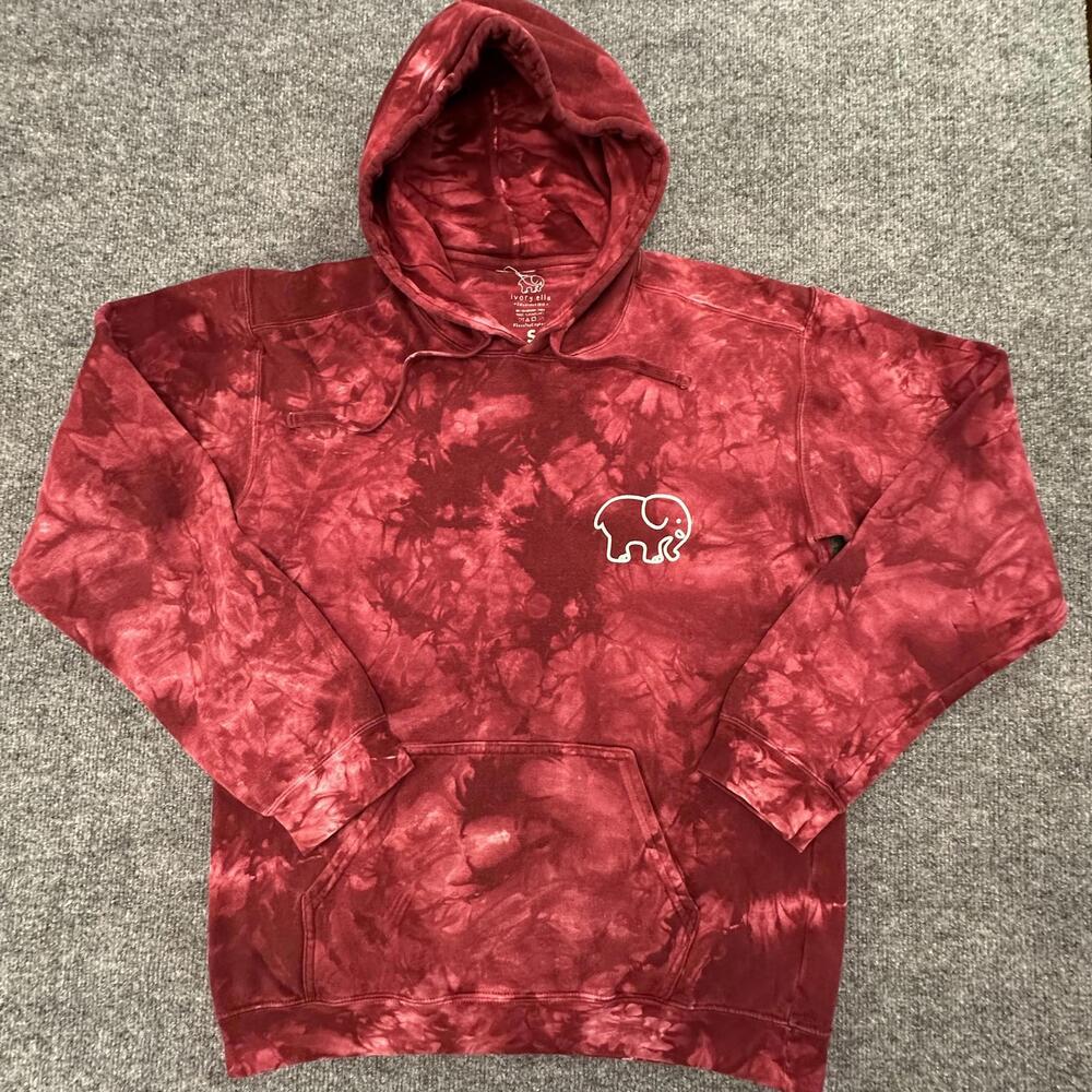 Ivory Ella Tie-Dye Hoodie with Elephant Logo - Size Small #374‎